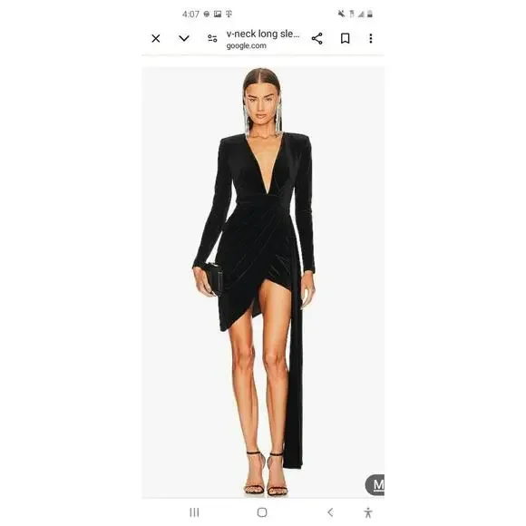 Michael Costello X Revolve Geneva Dress Black Velvet Mini Side Sash Sz XL Prom Michael Costello X Revolve Geneva Dress Black Velvet Mini Side Sash Sz XL Prom